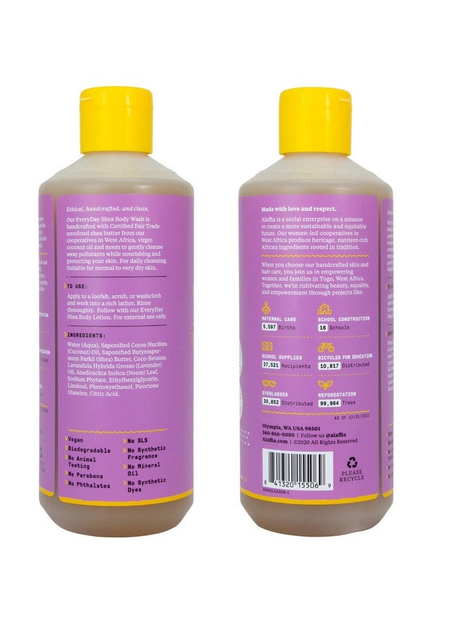 Alaffia Everyday Shea Body Wash Naturally Helps Moisturize And Cleanse Without Stripping Natural Oils With Fair Trade Shea Butter Neem And Coconut Oil Lavender 2 Pack 16 Fl Oz Ea - Image 3
