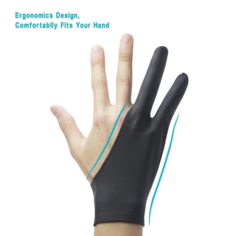 Generic Kreative Kraft Original AntiFouling Artist TwoFinger Glove for Pencil Sketching Watercolours Painting and Graphics Drawing Tablet Free Size  - Image 3