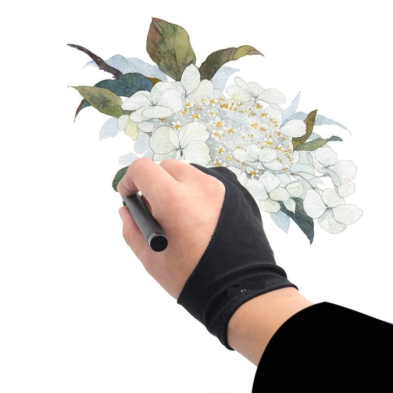 Generic Kreative Kraft Original AntiFouling Artist TwoFinger Glove for Pencil Sketching Watercolours Painting and Graphics Drawing Tablet Free Size  - Image 2