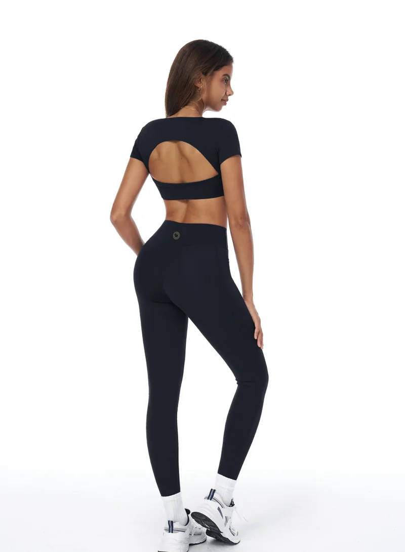 Kawn.yoga Licorice Black High Waist Leggings for Women | Best Price UAE