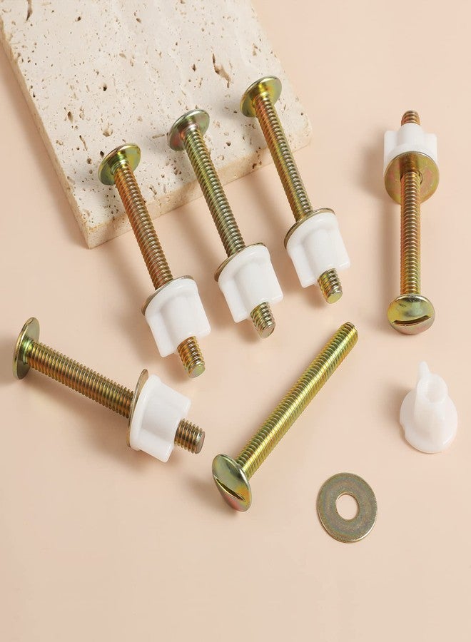AIEX 6 Sets Toilet Seat Screws and Bolts, Metal Screws for Toilet Seat Bolts Replacement with Plastic Nuts and Metal Washers Toilet Bolt Set for Replacing Top Mount Hinges - Image 3