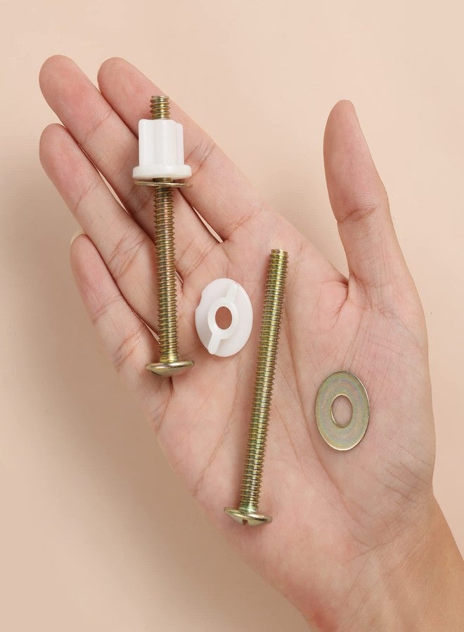 AIEX 6 Sets Toilet Seat Screws and Bolts, Metal Screws for Toilet Seat Bolts Replacement with Plastic Nuts and Metal Washers Toilet Bolt Set for Replacing Top Mount Hinges - Image 4