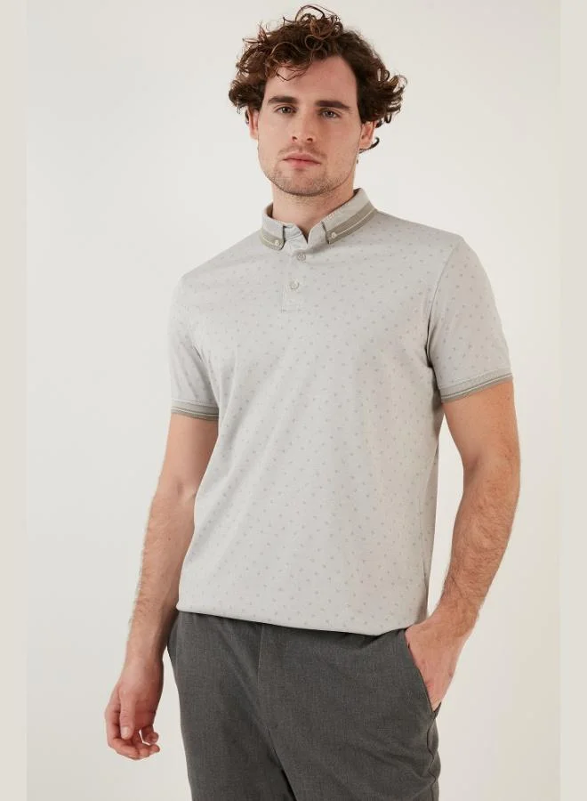 Buratti Cotton Blend Patterned Slim Fit Polo Shirt Men's POLO COLLAR T-SHIRT 646B3250