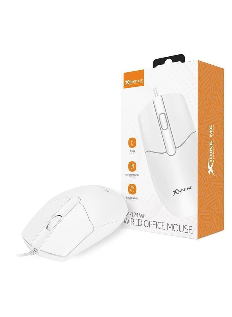 XTRIKE ME ماوس مكتبي سلكي GM-124 بتصميم مريح جسم أبيض - Image 1