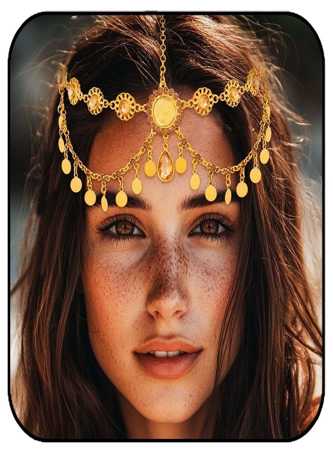 ووي مجوهرات سلسلة الرأس الذهبية من Woeoe، إكسسوارات سلاسل الشعر المزينة بشرابات الترتر للنساء - Image 1