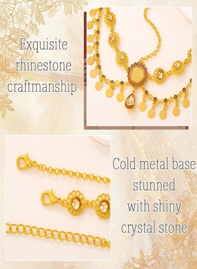 ووي مجوهرات سلسلة الرأس الذهبية من Woeoe، إكسسوارات سلاسل الشعر المزينة بشرابات الترتر للنساء - Image 2