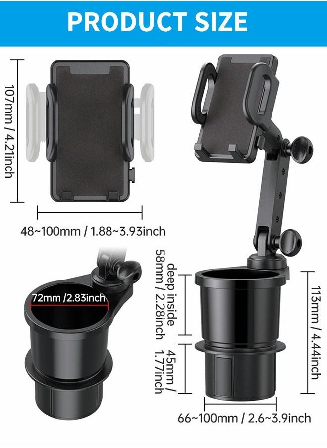 GROIC - Car Cup Holder Phone Mount, 2 in 1 Universal Cell Phone Mount for Car, Adjustable Long Gooseneck Phone Holder 360° Strong Cup Holder for Car, Automobile Cradles,Automotive Interior - Image 1