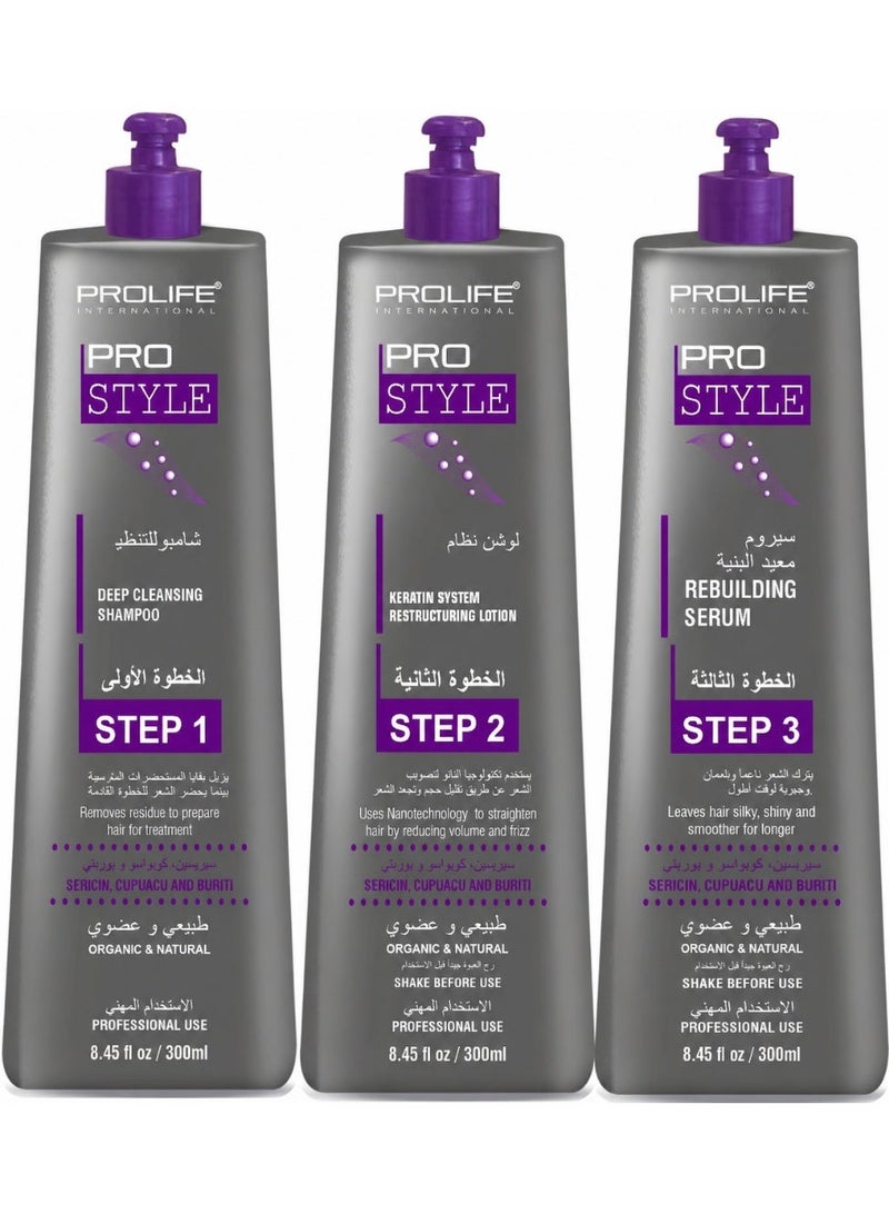 PROLIFE INTERNATIONAL Prostyle Brazilian Keratin Kit for Very Rough & Thick Hair | Formaldehyde Free professional straightening treatment with 4–6 month results - Image 1
