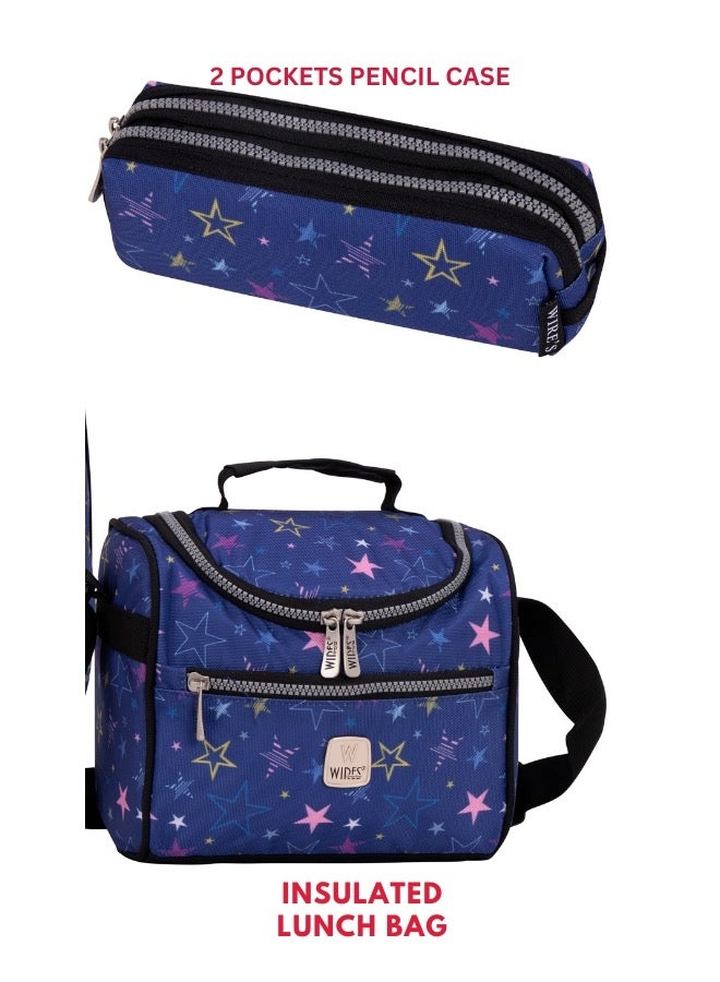Wires 3 Piece Kids School Trolley Bag laptop compartment Big Wheels With Lunch bag u0026 Pencil Case - Image 5