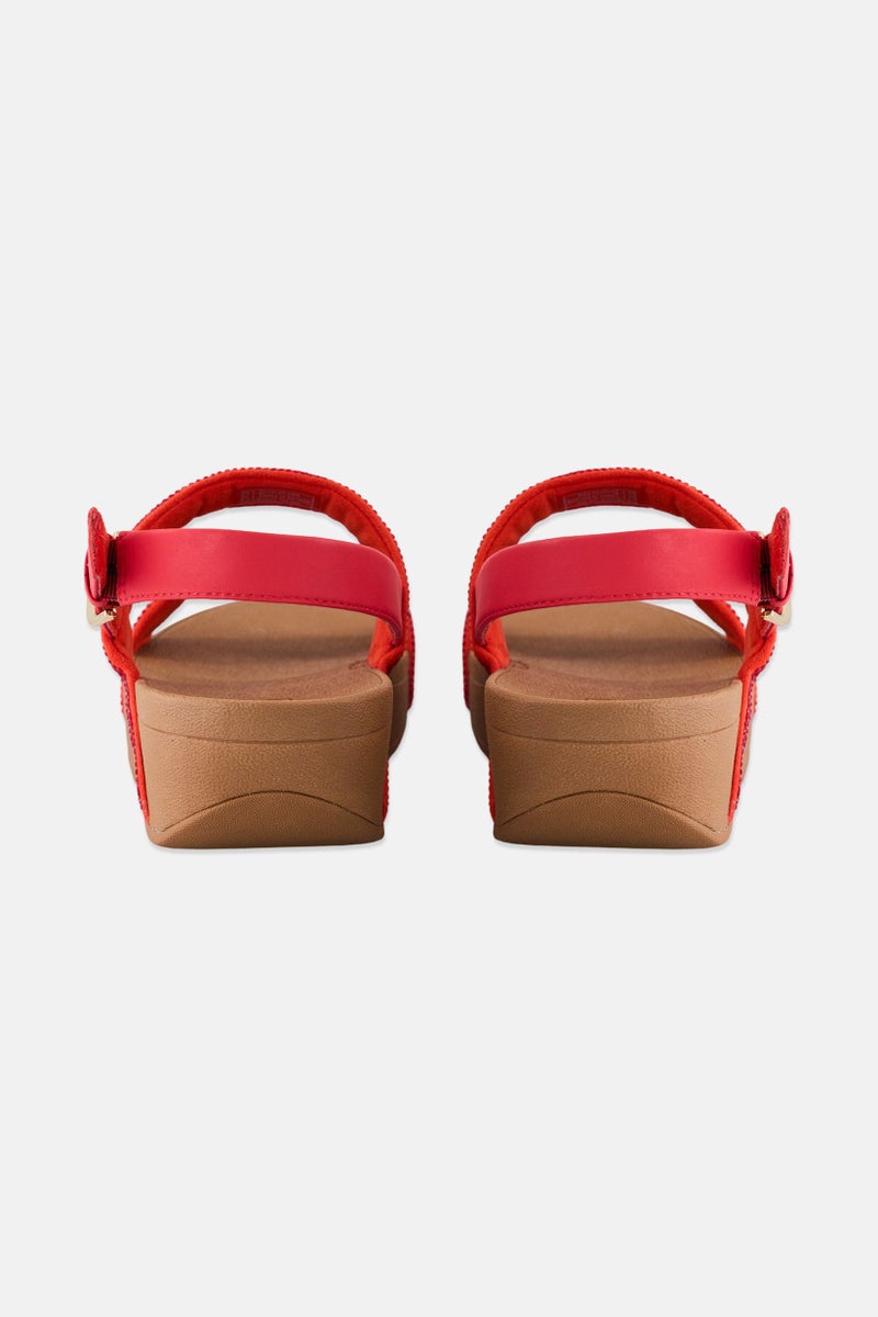 FitFlop Women Lottie Shimmer Crystal Slip On Sandals, Red  - Image 4