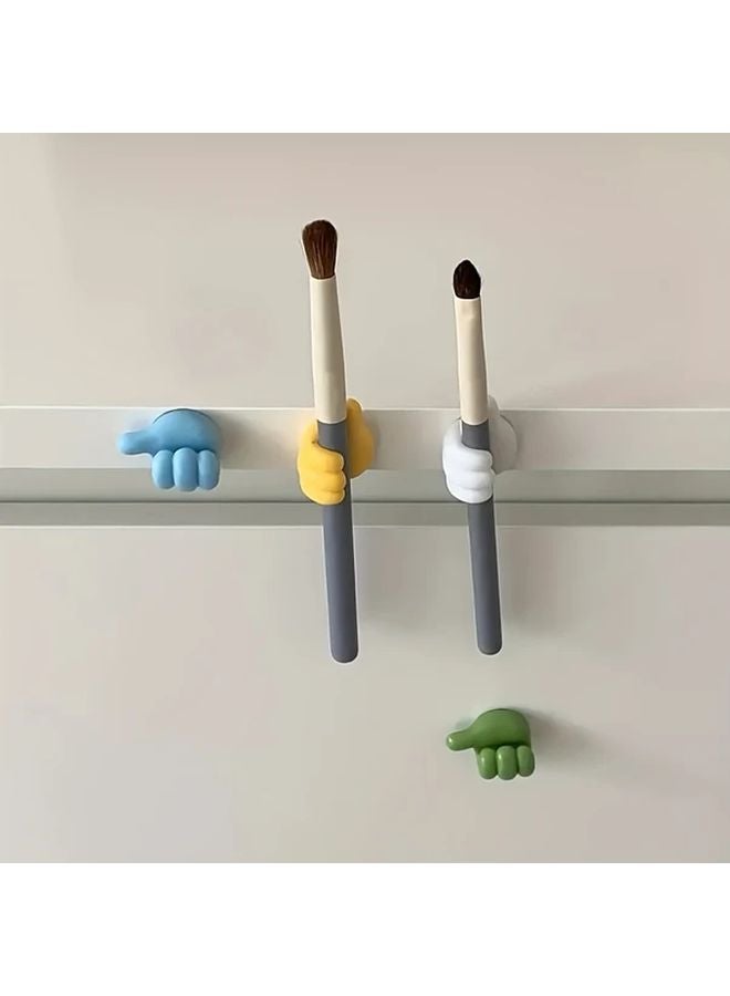 10pcs Thumb Shaped Cable Organizer Mixed Colors Sticky Hooks For Home Kitchen Storage - Image 3