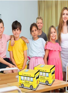 KASTWAVE 2 Pcs Toy Chest Storage Box for Classroom, Foldable Clothes Storage Box with Lid Treasure Waterproof Storage Organizer Bin for Home Kids Toy Prizes Awards for Students (Yellow)  - Image 2