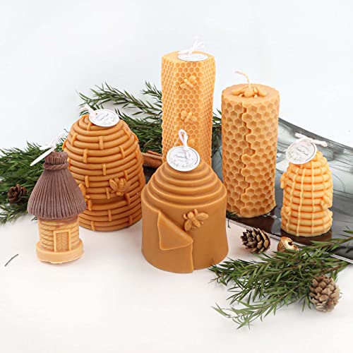 Grainrain 3D Bee Candle Molds Honeycomb Silicone Soap Mold Wax Mold Candle Making Mould (SXY038) - Image 3