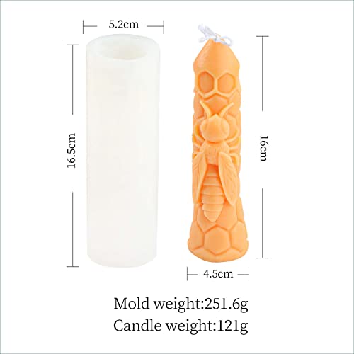 Grainrain 3D Bee Candle Molds Honeycomb Silicone Soap Mold Wax Mold Candle Making Mould (SXY038) - Image 2