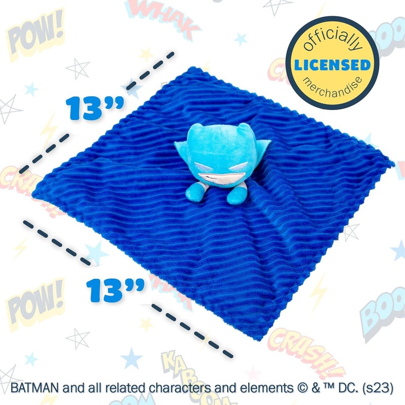 KIDS PREFERRED DC Comics The Batman Lovey Security Blanket Soft Huggable Dark Knight Plush Lovey Toy for Baby and Infant Boys and Girls Textured Blanket with Batman Logo - Image 5
