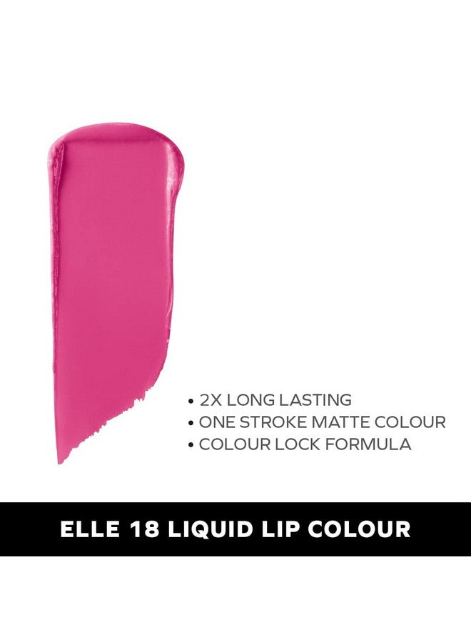 Elle 18 Liquid Matte Lip Color Flashing Pink - Image 2