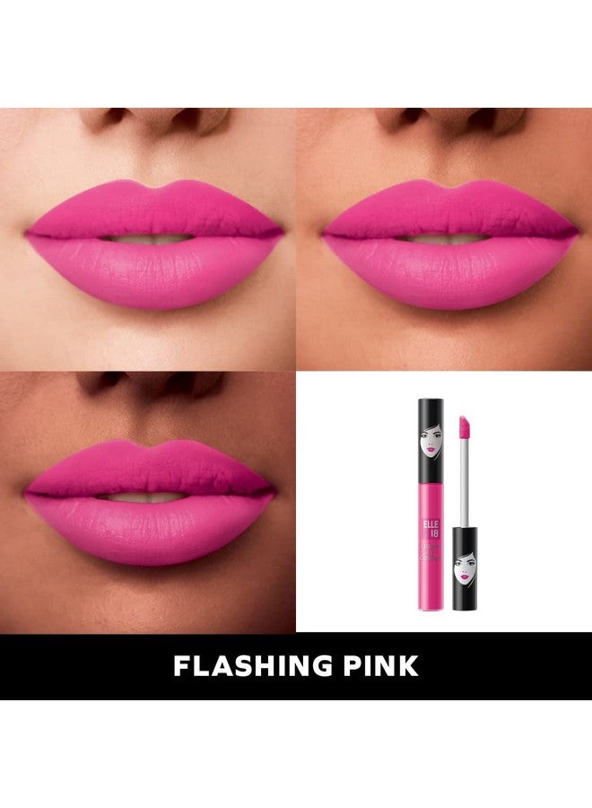 Elle 18 Liquid Matte Lip Color Flashing Pink - Image 3