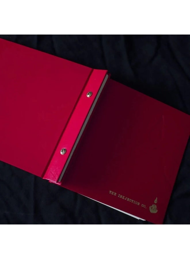 انك جيكشن كراسة رسم فاخرة بغلاف مقوى، وزنها 300 غرام، تصميم أحمر، مقاس 20×20 - Image 1