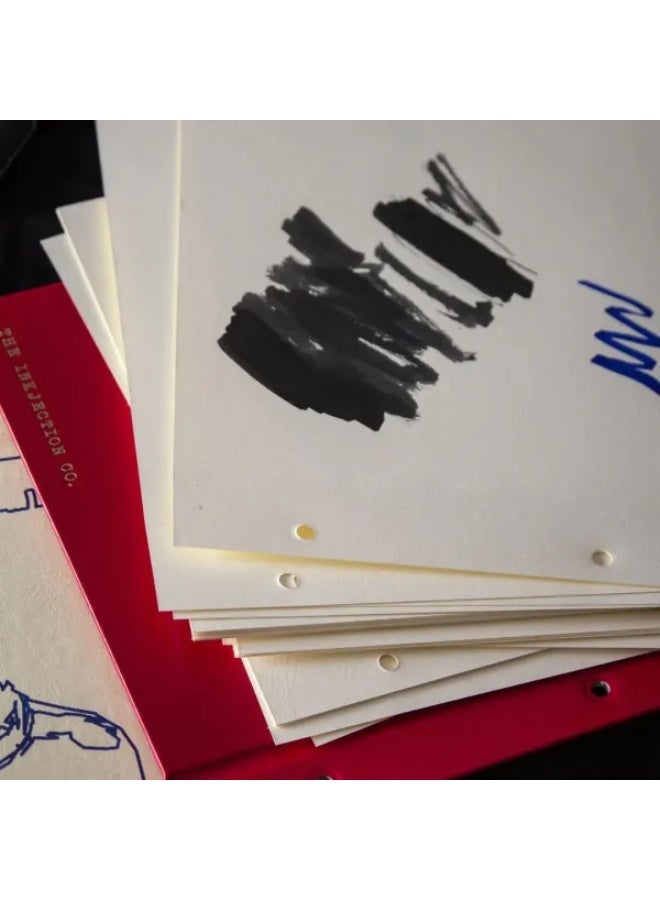 انك جيكشن كراسة رسم فاخرة بغلاف مقوى، وزنها 300 غرام، تصميم أحمر، مقاس 20×20 - Image 2