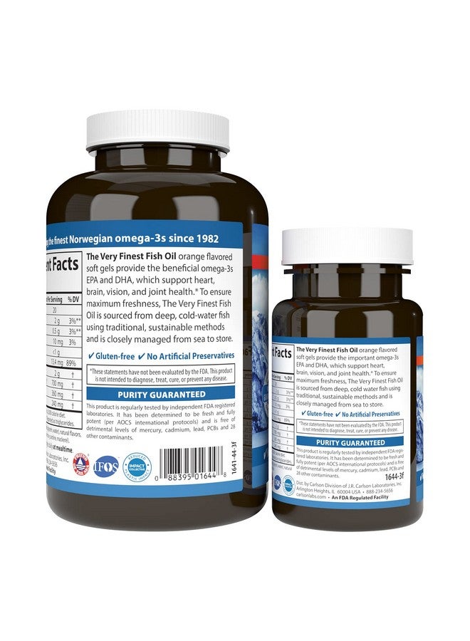 Carlson أفضل زيت سمك 700 ملغ أوميغا 3 زيت سمك نرويجي مكمل زيت سمك أوميغا 3 من الأسماك البرية زيت سمك مستدام الكبسولات زيت السمك مكمل أوميغا 3 برتقال 120+30 كبسولة لينة - Image 3