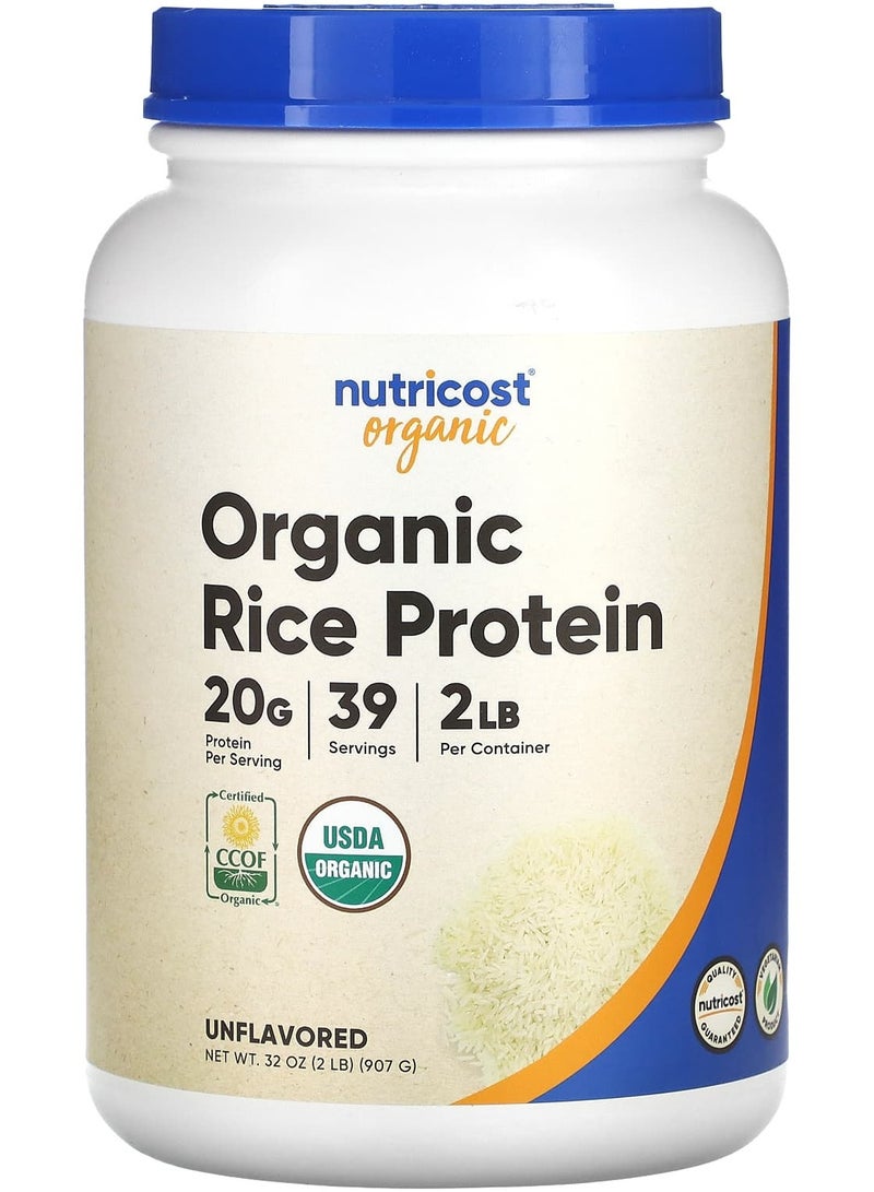 Organic Rice Protein, Unflavored, 2 lb (907 g)