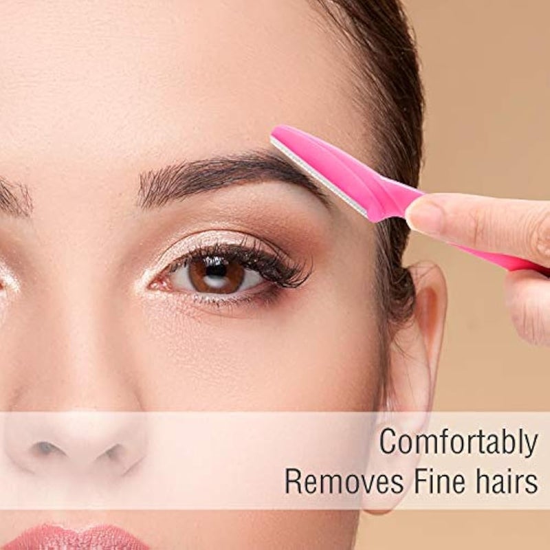 Jovitec 12 Pieces Eyebrow Razor Shaper Shavers Trimmers for Women and Men Face Hair Removers (Pink, Yellow, Blue) - Image 4