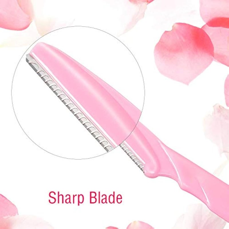 Jovitec 12 Pieces Eyebrow Razor Shaper Shavers Trimmers for Women and Men Face Hair Removers (Pink, Yellow, Blue) - Image 3
