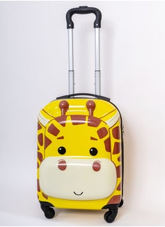 MNUK Giraffe Hard-Sided Polycarbonate Kids Trolley Bag-16 Inches- Yellow  - Image 1