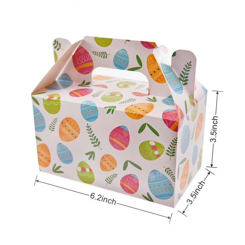 Eavotoy 12 Pack Easter Decorative Gift Treat Boxes - 6.2 x 3.5 x 3.5 inch Egg Bunny Chicken Colorful Bag Paper Box for Easter Basket Stuffers Party Favor Gifts - Image 4