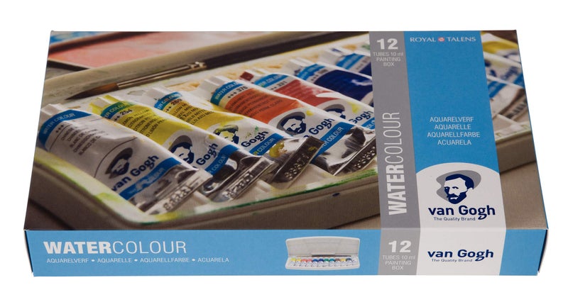 Van Gogh Watercolor Paint Set, Plastic Pocketbox, 12x10ml General Selection - Image 1