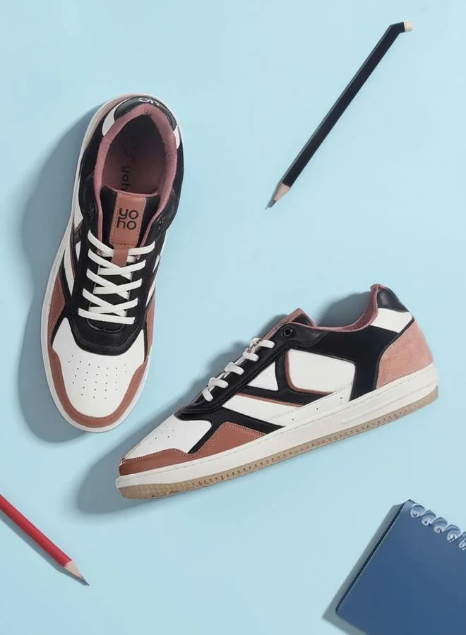 YOHO Men Suede Look Panel Fashion Sneakers