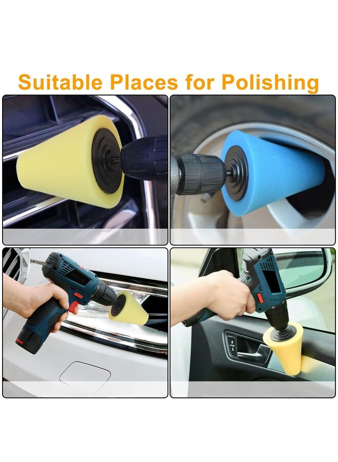 Generic 6PCS Car Wheel Hub Drill Buffing Sponge Pads Kit,3 Inch Shank Polishing Pads for Wheel Hub Cleaning, Auto Cone Metal Polish Buffing Polishing Ball,for Automotive Car Wheels Care Buffing  - Image 4