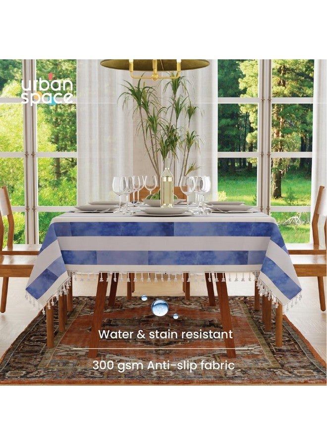 Urban Space Sicilia Table Linen Collection - Premium Water & Stain Resistant Dining Table Cover for 4 Seater, Anti Skid Table Cloth for Center Table (Horizontal Stripes, 4 Seater 52" x 72") - Image 4