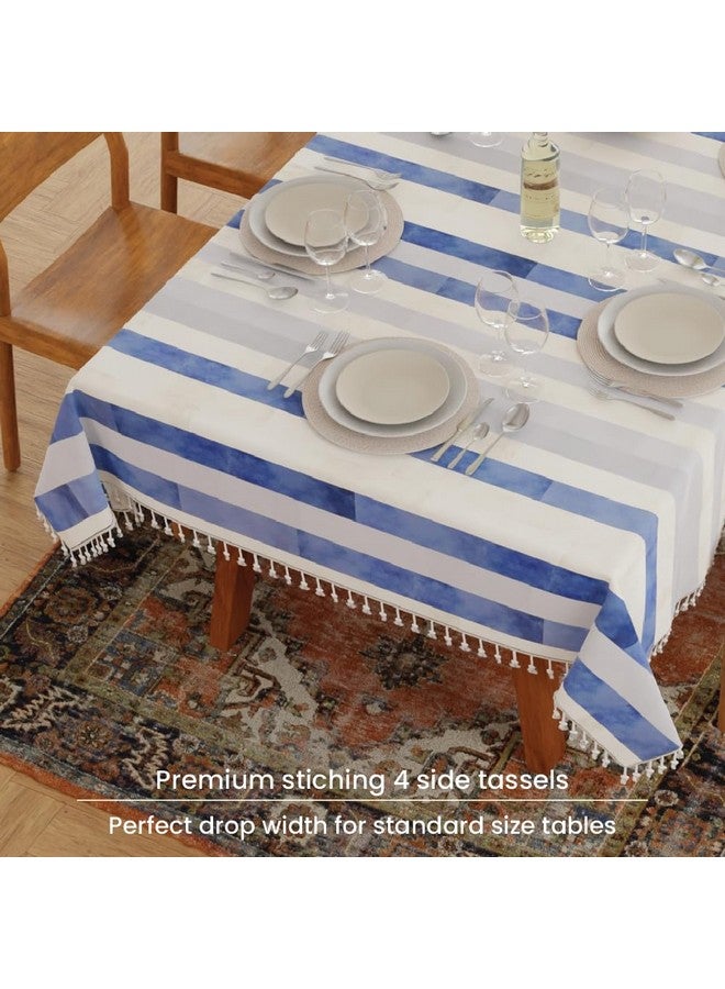 Urban Space Sicilia Table Linen Collection - Premium Water & Stain Resistant Dining Table Cover for 4 Seater, Anti Skid Table Cloth for Center Table (Horizontal Stripes, 4 Seater 52" x 72") - Image 5