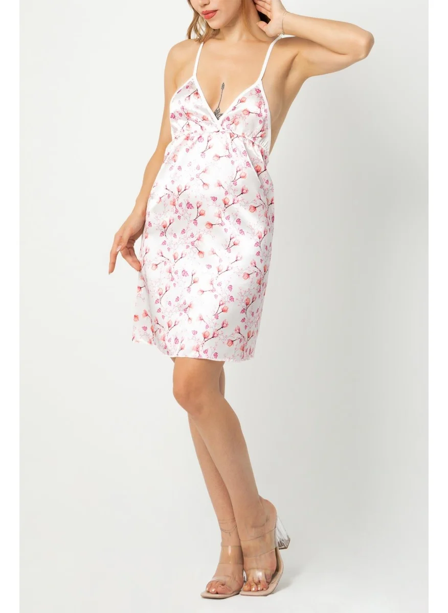 Phevos Patterned Backless Nightgown