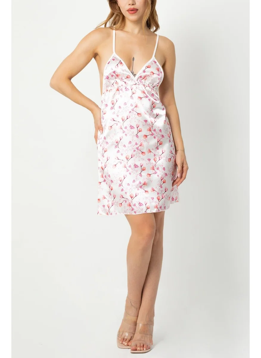 Phevos Patterned Backless Nightgown