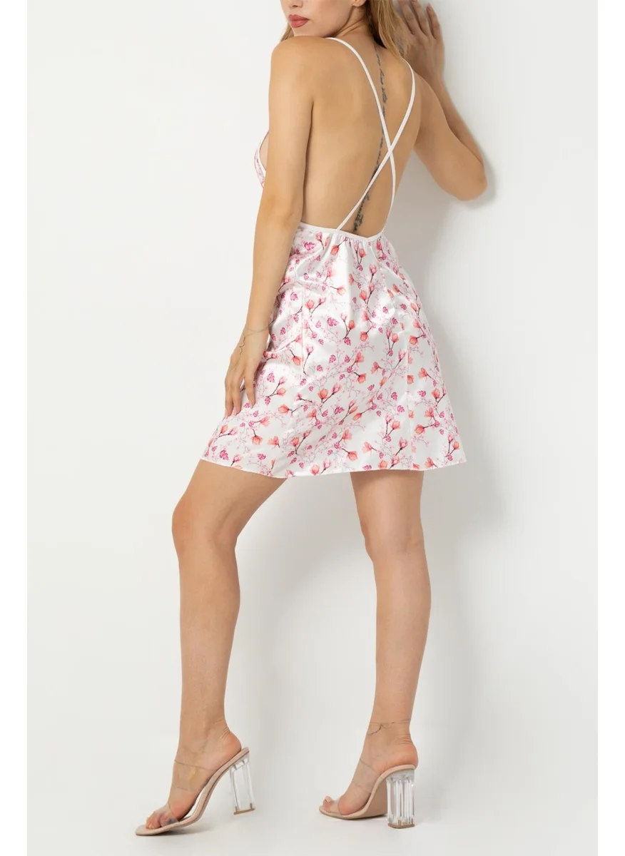 Phevos Patterned Backless Nightgown