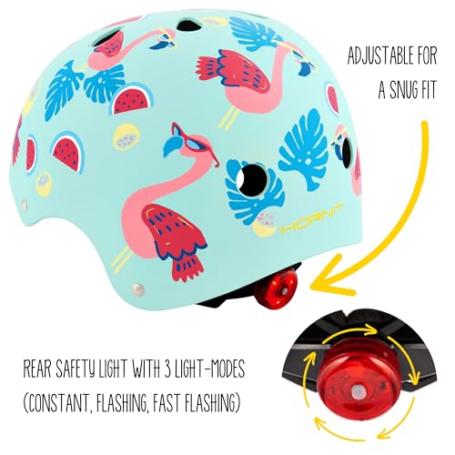 Hornit Mini Lids Kids Helmet. Fully-Adjustable Multi-Sport Hard Shell Helmet with Rear Safety Light, Small, Shark - Image 3