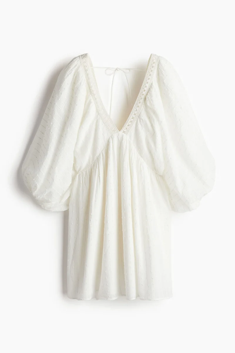 H&M Balloon-sleeved cotton dress