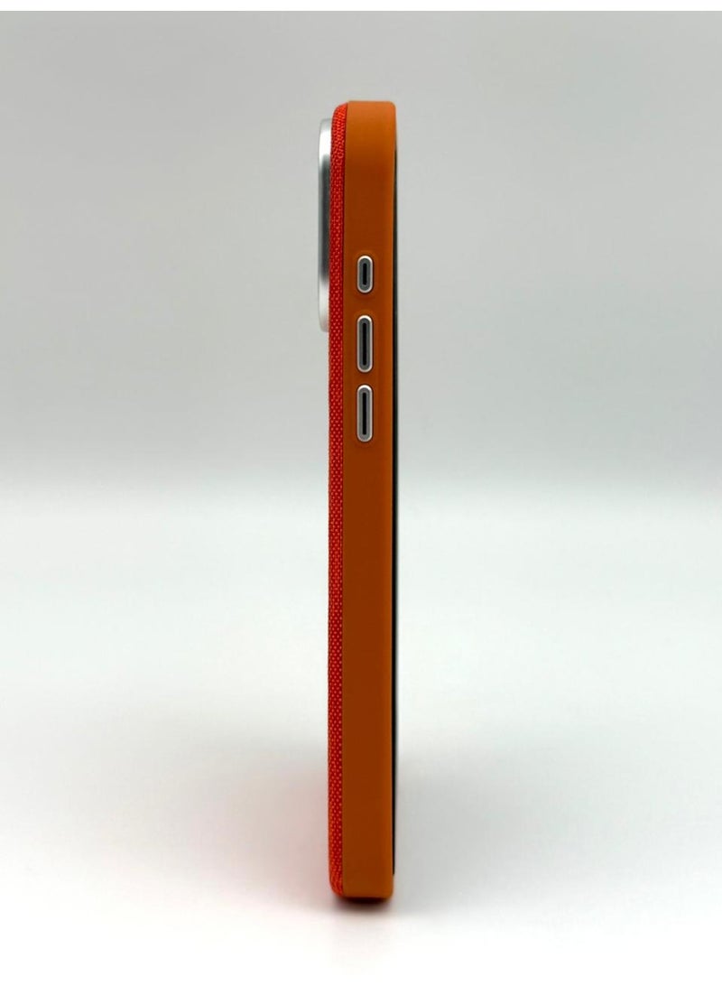 Classic Brave One Kinetic Series – Premium Woven Fabric Case for iPhone 17 Pro Max | MagSafe Compatible | Slim Hybrid Protection – Sunset Orange - Image 5