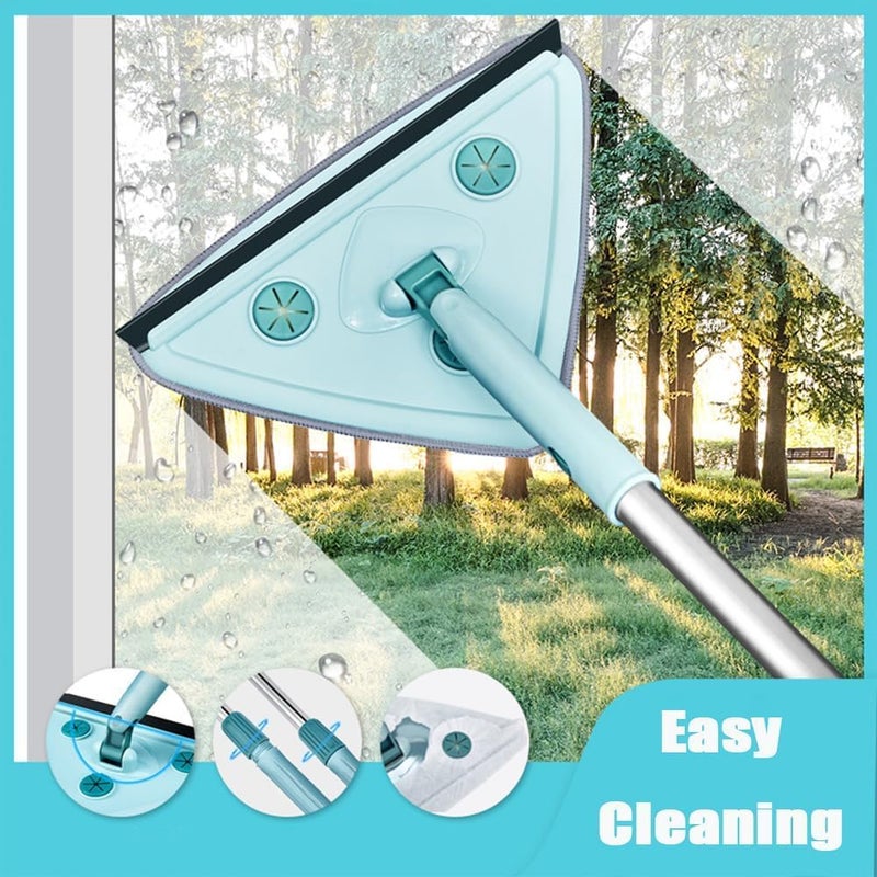 Calyrex Multifunctional Triangle Mop Upgraded Wall Mop with Long Handle 360 Rotatable Adjustable Cleaning Mop Extendable Triangle Mop with Cleaning Cloth for Wall Ceiling Window Floor - Image 4