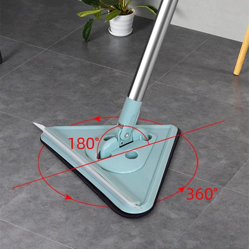 Calyrex Multifunctional Triangle Mop Upgraded Wall Mop with Long Handle 360 Rotatable Adjustable Cleaning Mop Extendable Triangle Mop with Cleaning Cloth for Wall Ceiling Window Floor - Image 3
