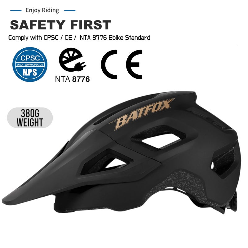 BATFOX Bike Helmet for Adult Men & Women, Mountain Biking and E-Bikes, MTB Electric Bicycle Helmet for Commuting, Lightweight Mens Womens Cycling Helmet - Image 2