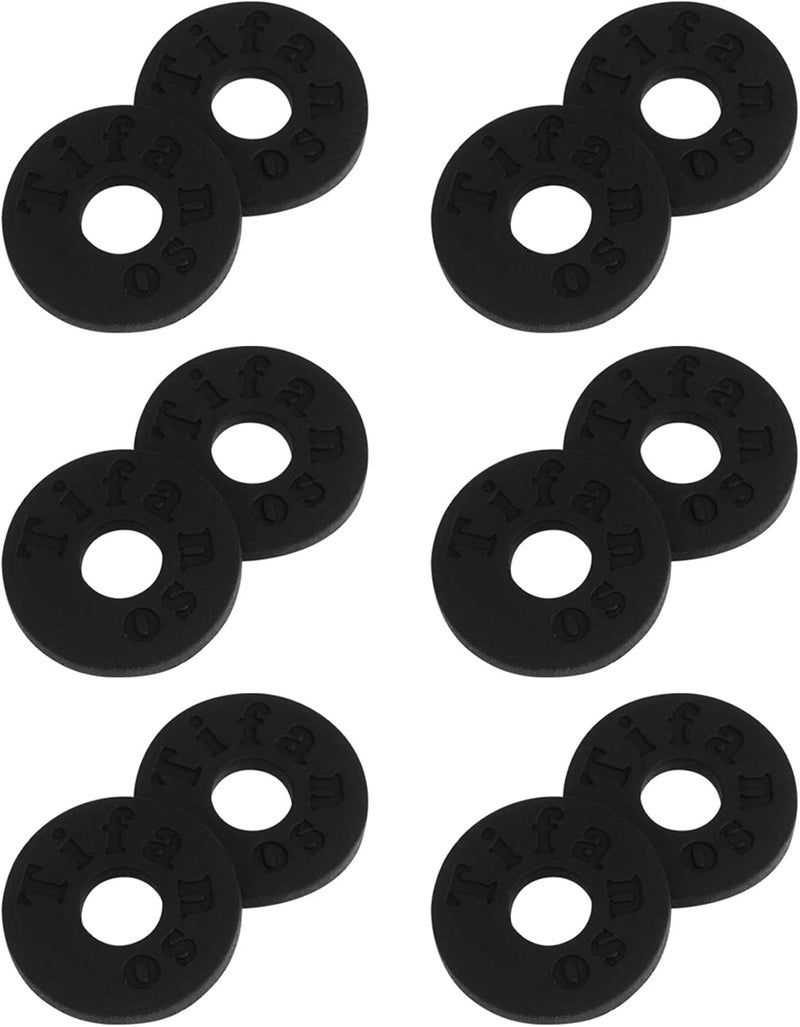 tifanso تيفانسو 6 أزواج من أقفال أحزمة الجيتار - كتل أحزمة متميزة - واقي الجيتار - أسود - Image 1