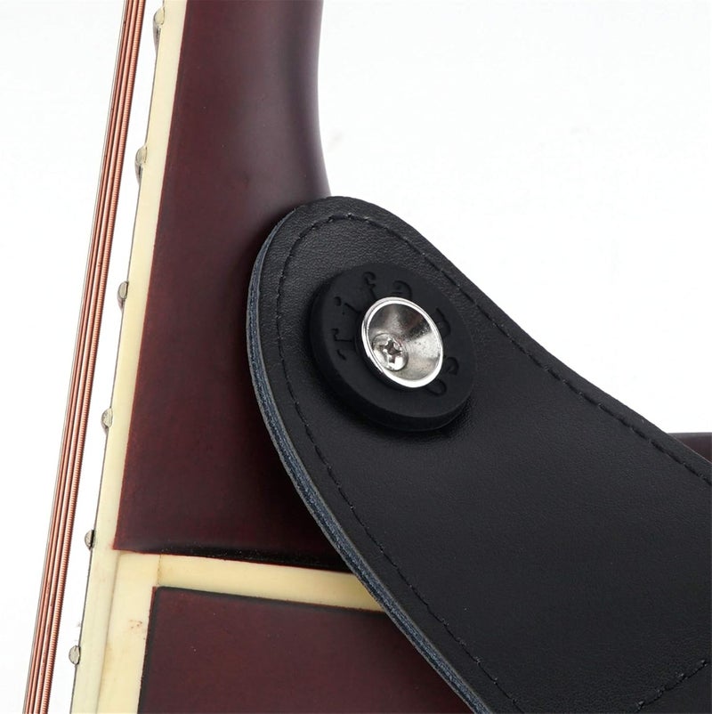 tifanso تيفانسو 6 أزواج من أقفال أحزمة الجيتار - كتل أحزمة متميزة - واقي الجيتار - أسود - Image 3