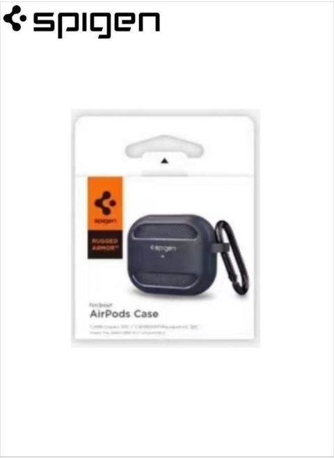 Apple AirPods 3/Pro 2/Pro Case Rugged Armor with Keychain Midnight Blue