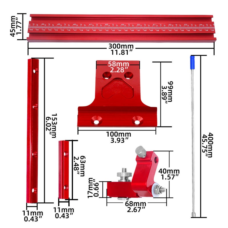 Track Guide - High-Quality Aluminum Alloy Splicing Type Rail With Scale Sliding Strips Hardware Kit for DIY Electric Circular Saw, Engraving Machine Slotting Work - Image 4