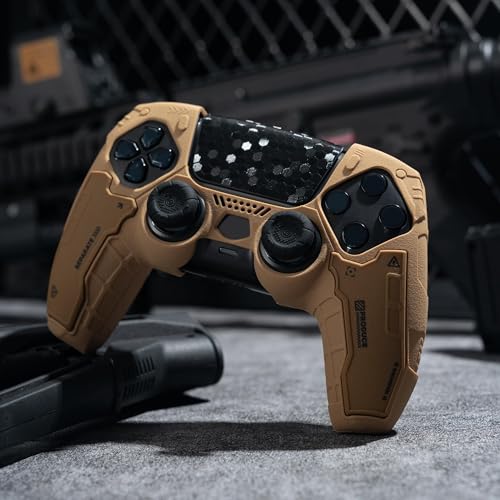 GeekShare G.S.TAC Tactical PS5 Controller Skin Set, Non-Slip Soft Silicone Protective Cover Case for PS5 Wireless Controller with 2 Thumb Grip Caps and 2 Stickers - Desert Yellow - Image 4