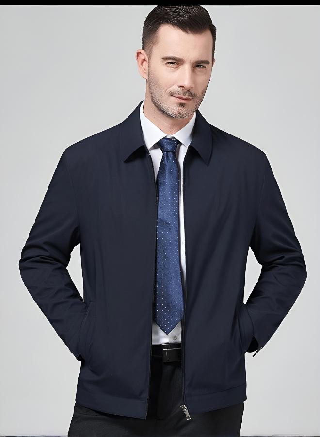 جاكيت ربيعي أنيق بياقة للرجال الكبار: للعمل والترفيه - Image 4