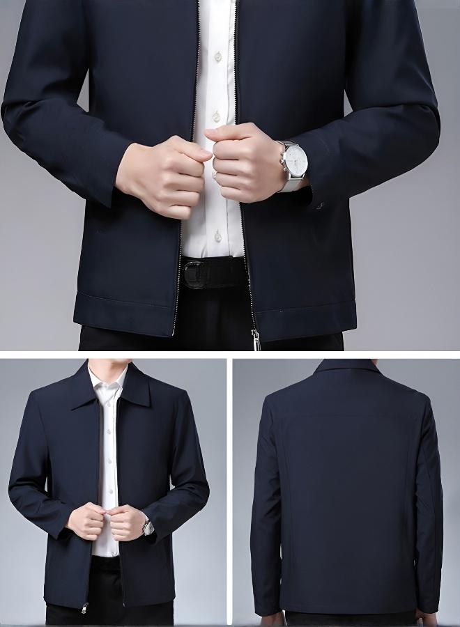 جاكيت ربيعي أنيق بياقة للرجال الكبار: للعمل والترفيه - Image 2